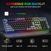 BlueFinger RGB Gaming Keyboard and Backlit Mouse Combo, USB Wired,