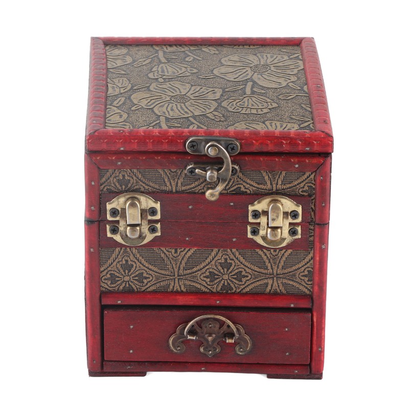 Jewelry Box Antique Wooden Multi‑Layer Drawer Storage Box Organizer with