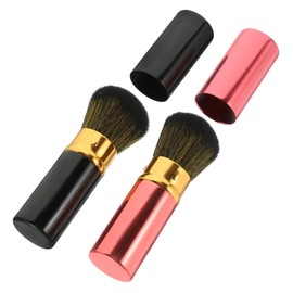 Ipetboom Cosmetic 2pcs Makeup Brush Highlighter Brush Make up Small Brush for Makeup Blush for Makeup Powder Brush Women Makeup Tools Telescopic Brush Portable Aluminum Miss