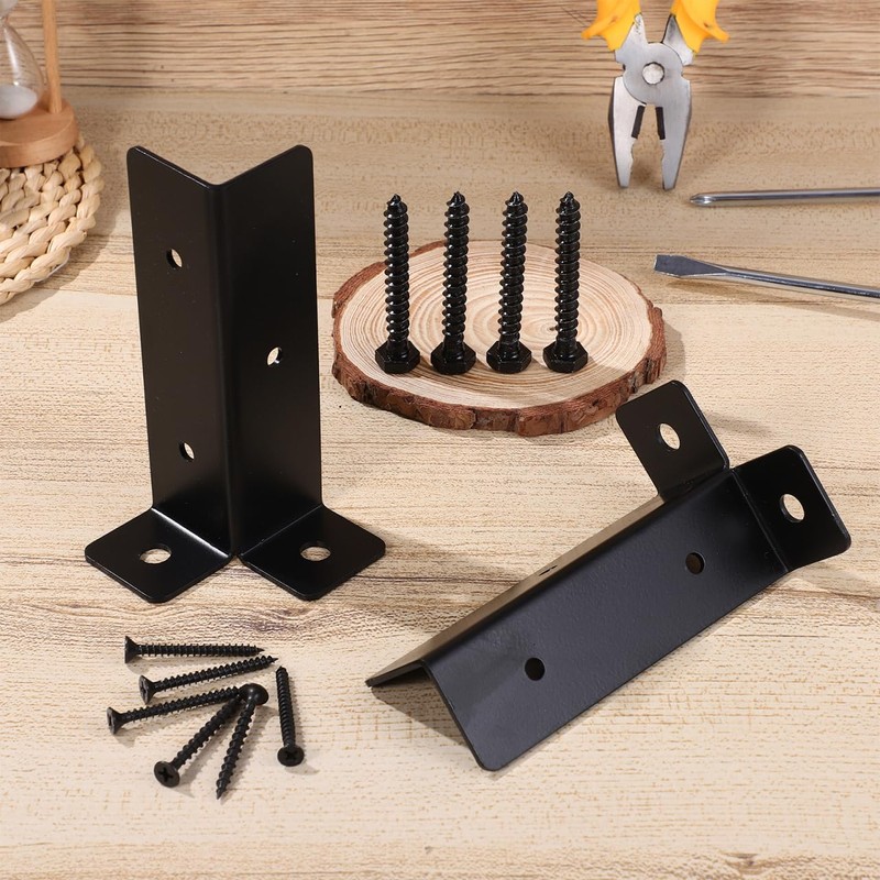 jojofuny 4pcs Heavy Duty Post Anchor Brackets Kit for 4x4