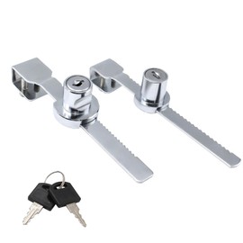 Helonge Sliding Glass Door Lock, 2 Pcs Display Case Lock, Sliding Glass Door Ratchet