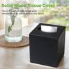 S310 Wood Tissue Box Cover, Square Tissue Box Holder with