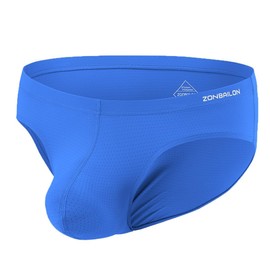 JINSHI - Calzoncillos de seda de hielo para hombre, sexy, transpirables, sin etiquetas, de talle bajo, 1 paquete: azul, Medium