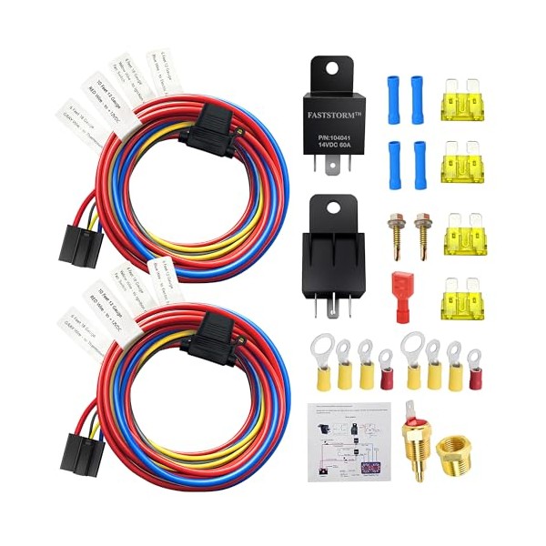 FASTSTORM FASTSTORM Dual Electric Fan Relay Kit Electric Radiator Fan