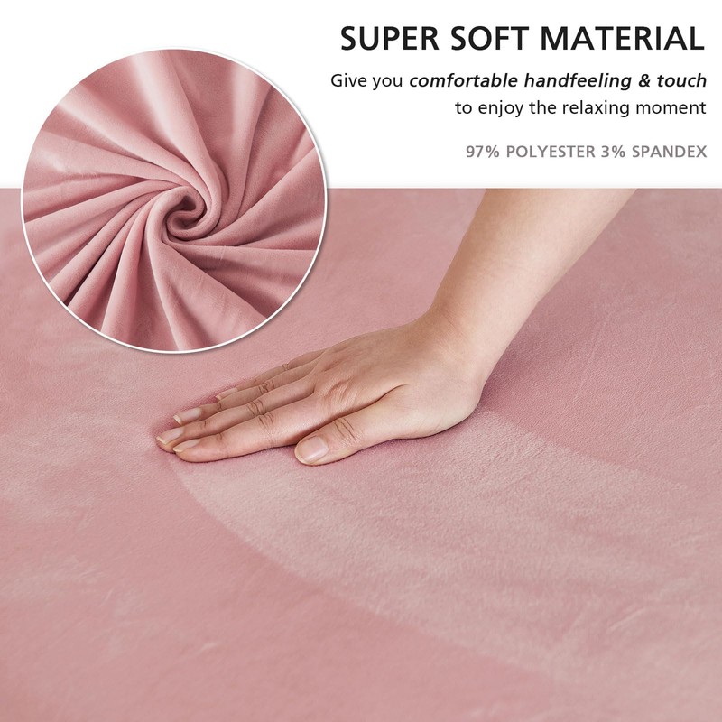 NICEEC Sofa Cover Super Soft 1-Piece Pink Sofa Slipcover for