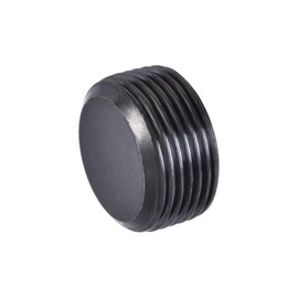 sourcing map Carbon Steel Internal Hex Thread Socket Pipe Plug, M24x1.5 Male Thread Black Pipe Cap, for Garden Pipe Pneumatic Solenoid Valve