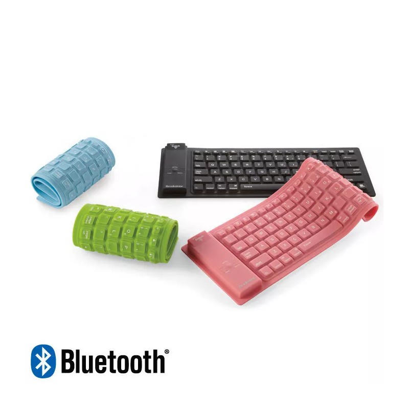 Brookstone Brand New Brookstone Bluetooth Wireless Roll-Up Keyboard 789725 Pink