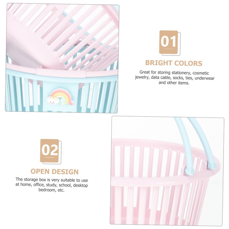 MAGICLULU 2pcs Small Storage Baskets with Handles Compact Shower and