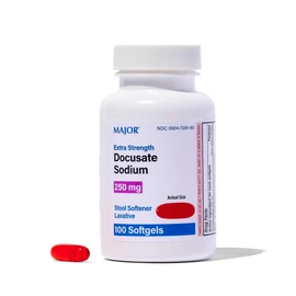 MAJOR Docusate Sodium 250 mg - Extra Strength Stool Softener Laxative Softgels for Constipation Relief - Gentle Stool Softeners for Women, Men, and Kids Ages 12+ - 100 Softgels (1 Pack)
