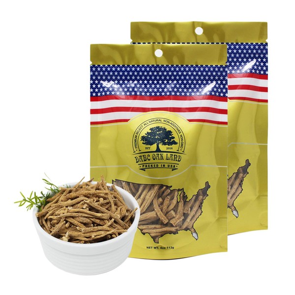 DABC OAK LAND DOL American Ginseng from Wisconsin(Ginseng Branch) Ginseng Tea 花旗参枝/西洋参枝 in Bag (Small 4oz/Bag*2)