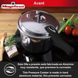 MAGEFESA Avant 8.5-Quart Pressure Cooker, made of very resistant aluminum, compatible with gas, electric, ceramic stoves, pressure canner, canning cooker pot, stove top instant fast cooking