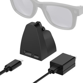 Underhub Charging Stand & Cable MG1S Compatible with Wayfarer Headliner Skyler Smart Glasses, Mini and Portable, Smart Glasses Charging Dock with 59" Charging Cable with USB Output