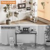 Treesland 47 Inch Computer Desk with Bookshelf, Corner Desk with