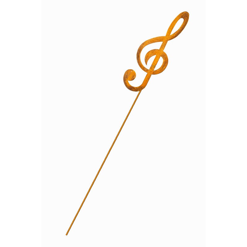 Blümelhuber Small Treble Clef Garden Stake - Rust Decorative Figure