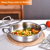 DELARLO Tri-Ply Stainless Steel 10 Inch Frying Pan 3QT Saute