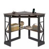 VECELO Corner Home Office Desk Table w/Charging Port Keyboard Tray