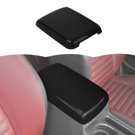 RT-TCZ Center Console Cover Armrest Box Trim Cover Decoration Interior Accessories for Dodge Challenger 2009-2014 (Black Carbon Fiber)