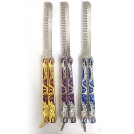 Metal Folding Comb, 3D Raised Dragon Design, 3 Pack(1074)