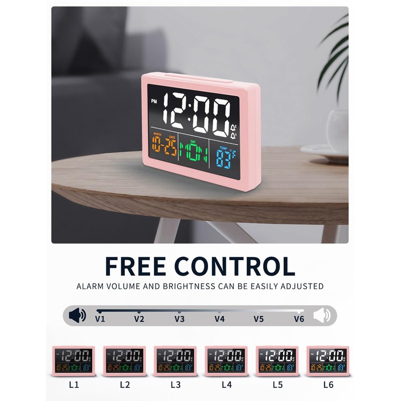 Digital Alarm Clock, with 5.5" Large LED Time Display, Adjustable