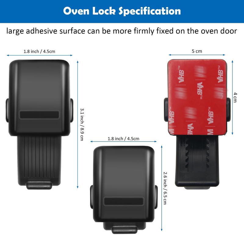 Windspeed 1.8x3.1 Inch Childproof Oven Door Lock 2 Pack Updated
