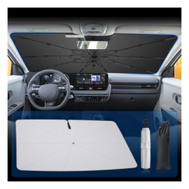 BSTW BSTW Passend fr 2021-2025 Hyundai Ioniq 5 Sonnenschutz Frontscheibe C 360 Drehbarer Auto-Sonnenschirm mit UV-Schutz & Hitzeschutz | Faltbar, fr Ioniq 5 N Sonnenschutz Windschutzscheibe Zubeh?r