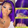 RUOXUAN Purple Bob Wigs Human Hair Pre Plucked Pre Cut