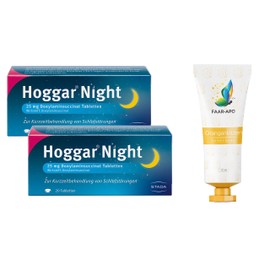 Night Sleeping Pills 2 x 20 Pieces Economy Set Including a High-Quality Hand Cream Brand Faar-Apo