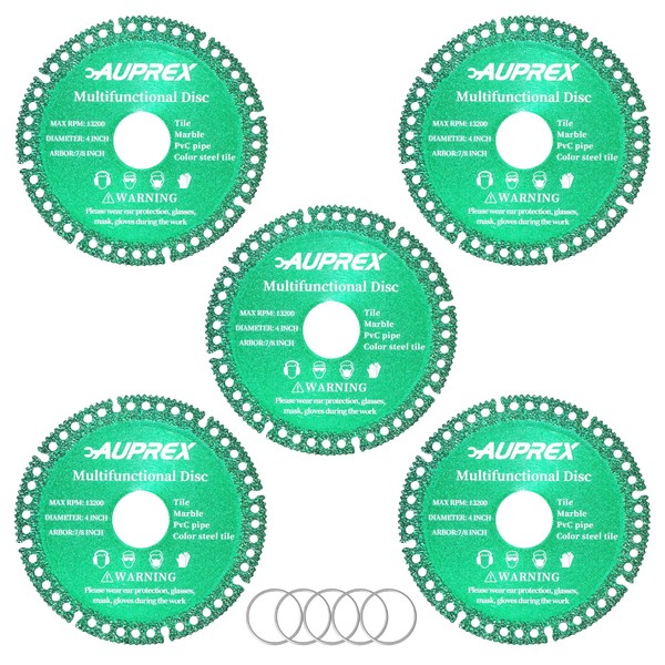 AUPREX 5 Pack 4 Inch Indestructible Disc for Grinder, 7/8"