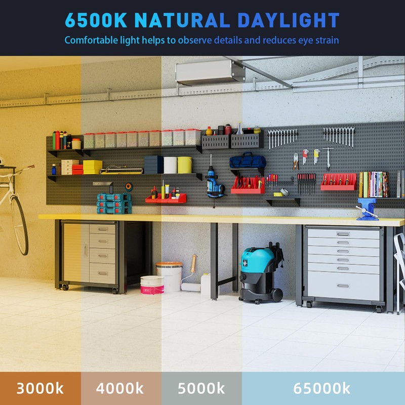 Adiding LED Garage Ceiling Light - 2 Pack Adjustable 20000lm