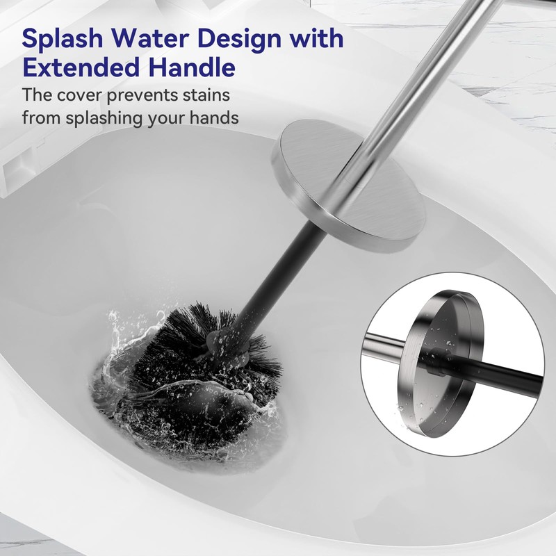 DOWRY Stainless Steel Freestanding Toilet Bowl Brush and Holder with
