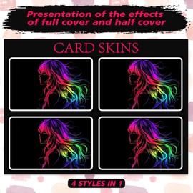 Peacoblue Sticker for bank cards, lighthouse, custom skin cover, protection for credit debit cards, Girls with colourful lines, Girls with colourful lines