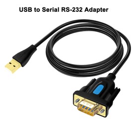 DTECH USB to Serial Adapter DB9 RS232 Cable Prolific Chip PL2303 DB-9 Male Cord 6ft Compatible with Windows 11 10 8 7 Mac Linux for Laptop RS232C Printer Radio