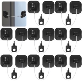 Yaocom 8 Pack Fridge Lock Heavy Duty Locks for Fridge Freezer Lock for Child Safety Cabinet Coded Adhesive Combination Refrigerator for Drawers Cabinet Window Easy Install No Drilling Black(Black)