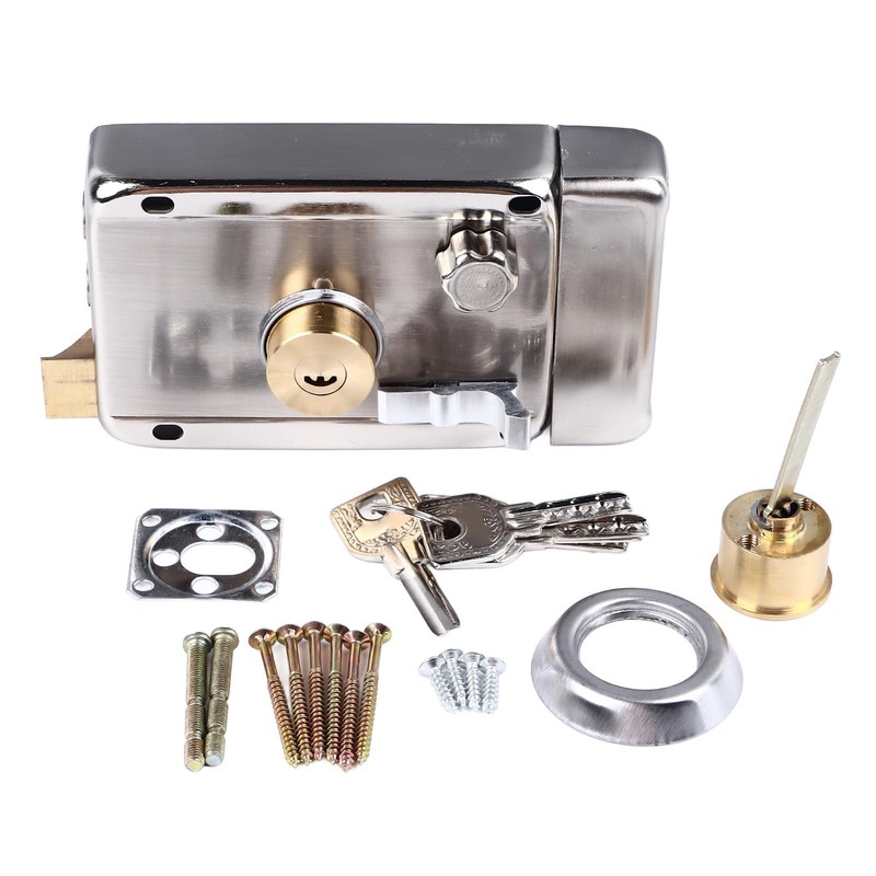Front Door Lock With Key, Steel Copper Rim Lock for