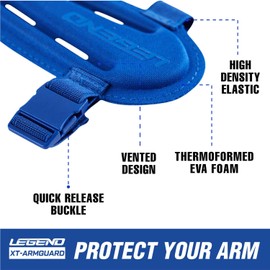 LEGEND Armguard XT Archery Arm Guards - Forearm Guard with Full Coverage & Protection - Vented Design Made of Thermoshaped EVA Foam - High-Density Adjustable Elastic Straps with Quick-Release Buckles