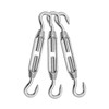 Jamiikury 3PCS M4 Hook & Hook Turnbuckle 304 Stainless Steel