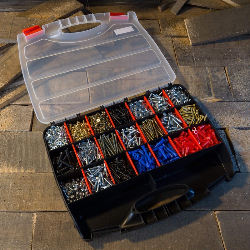 Hardware Organizer Box with Dividers - 23 Compartment Small Parts