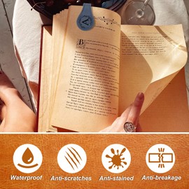 2PCS Magnetic Bookmarks, Magnetic Leather Bookmark with Initial, Double-Sided Magnetic Bookmarks for Women, Bookmark Clip Gift for Book Lover Readers Men Women Teachers Students, Book Accessories (A-)