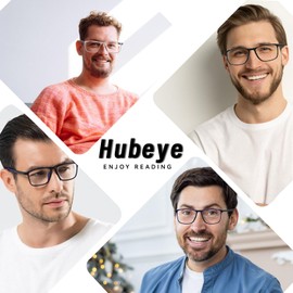 Hubeye 3 Pairs TR90 Sports Reading Glasses for Men and Women Ultralight Flexible Anti-Blue Light Readers +2.0