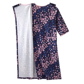 Silvert's Adaptive Clothing & Footwear - Vestido de noche con espalda abierta para mujer, vestido de hospital asistido, Floral diagonal, L