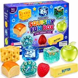 8 Piezas Caja de Esponjosos Misteriosos Divertidos, Set de Esponjosos Creativos de Malteado de Azúcar, Esponjosos de Regreso Lento, Decoración para Relajación en el computadora, Regalos de Fiesta para