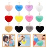 Operitacx Heart Pompom Keyring 12Pcs Pom Pom Heart Keychain Fluffy