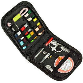 Faden & Nadel® 42 Piece Sewing Kit in Compact Case - Travel Sewing Kit in Heavy Duty Zip Bag