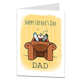 Funny Father's Day Card Asleep On Sofa Design
