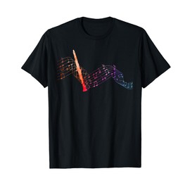 Colorful Clarinet on Music sheet for Clarinetist T-Shirt