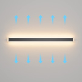 Aipsun Exterior Wall Lights 47.2inch Long Strip Modern Outdoor Wall Sconce, Rectangular Black LED Wall Mount Lighting 3000K for House Porch Corridor(1 Pack)