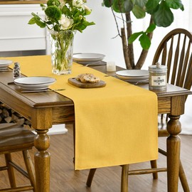 Artoid Mode Yellow Fall Table Runner, Seasonal Autumn Winter Machine Washable Kitchen Dining Table Decoration for Home Party Decor 40x140 cm