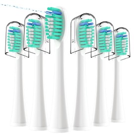 6 Pack Topkitfice Replacement Flossing Toothbrush Heads with Covers Compatible with waterpik Sonic Fusion SF01/SF02 and Sonic Fusion 2.0 SF03/SF04,White