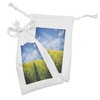 Ambesonne Yellow Flower Fabric Pouch Set of 2, Pathway Through