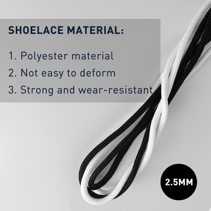 NDTEZUGT Polyester Golf Shoelaces for FootJoy Golf Sports Shoe, 3/32‘’(2.5mm)